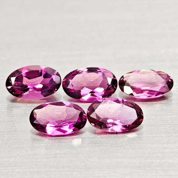 Natural Pink Tourmaline Gemstones 1.00 Ct. 5 Pcs.Oval Shape 5.2 x 3.2 Mm. (1 of 3)