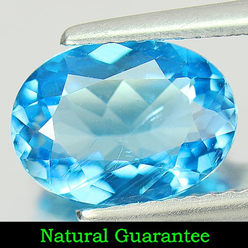 Natural Swiss Blue Topaz Gemstones 2.38 Ct. Oval Shape 10 x 7.4 Mm.: Product ID: 807155199 Product Name: Natural Blue Topaz Weight: 2.38 CT. Size: 10 x 7.4 x 4.2 MM. Shape: Oval Color: Swiss Blue Clarity:SI Luster: Good Gems Origin: Brazil Treatment: Treated Crystal St