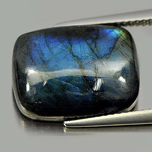 Natural Multi Color Blue Labradorite Doublet Gemstones 9.54 Ct. Baguette Cabochon Shape 16 x 11.9 (1 of 3)