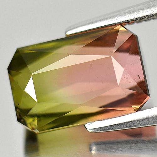 Natural Bi Color Tourmaline Gemstones 3.36 Ct. Octagon Shape 9.8 x 6.5 Mm. - 2