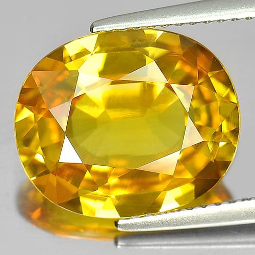 Natural Yellow Sapphire Gemstones 7.93 Ct. Clean Oval Shape 11.37 x 13.69 Mm. - 2