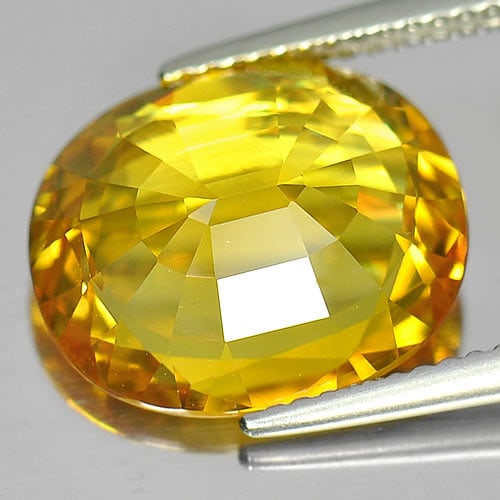 Natural Yellow Sapphire Gemstones 7.93 Ct. Clean Oval Shape 11.37 x 13.69 Mm. - 3