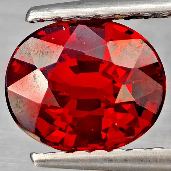 Natural Orangish Red Spessartine Garnet Gemstones 1.53 Ct. Oval Shape 7.1 x 6 Mm.: Product ID: 802937407 Product Name: Natural Garnet Weight: 1.53 CT. Size: 7.1 x 6 x 4 MM. Shape: Oval Shape Color: Orangish Red Clarity:VSI Luster: Good Gems Origin: Namibia Treatment: Unheated Crysta