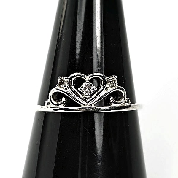 925 Sterling Silver Jewelry 1.16 G. With Natural Diamond 0.08 Ct. Ring Size 7 (1 of 3)