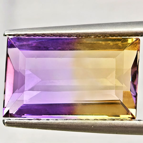 Natural Bi Color Ametrine Gemstones 4.75 Ct. Baguette Shape 13.2 x 8.2 Mm. (1 of 3)
