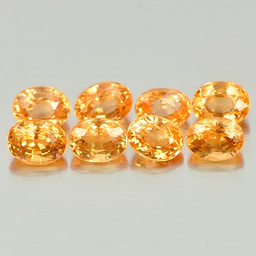 Natural Orange Spessartine Garnet Gemstones 2.43 Ct. 8 Pcs. Oval Shape 3.9 x 3 Mm.: Product ID: 802935190 Product Name: Natural Spessartine Weight: 2.43 CT. Size: 3.9 x 3 x 2.5 MM. Shape: Oval Color: Orange Clarity:VSI Luster: Very Good Gems Origin: Namibia Treatment: Unheated Crysta