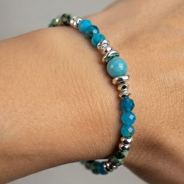 Natural Neon Blue Apatite 952 Sterling Silver Bracelet Jewelry Max Length 6 Inch.: Product ID: 808500251 Product Type: 925 Sterling Silver Fine Jewelry Jewelry Weight: 22.69 Grams. Gemstones Color: Blue Green Metal: Solid Silver 92.5%. Gemstone Detail: Apatite At Your Service: At Tr