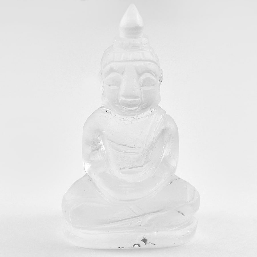 Natural White Quartz Gemstones 62.83 Ct. Buddha Carving Shape 41 x 22 Mm. (1 of 3)