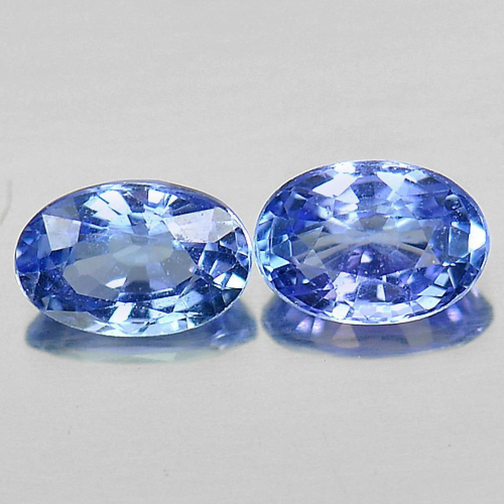 Natural Blue Tanzanite Gemstones 1.09 Ct. 2 Pcs. Oval Shape 6 x 4.2 Mm.: Product ID: 807005891 Product Name: Natural Tanzanite Weight: 1.09 CT. Size: 6 x 4.2 x 2.9 MM. Shape: Oval Color: Blue Clarity:VVS Luster: Very Good Gems Origin: Tanzania Treatment: Heated Crystal Str