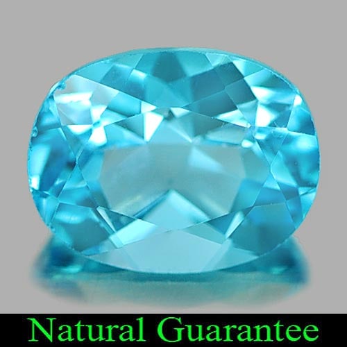 Natural Swiss Blue Topaz Gemstones 2.46 Ct. Oval Shape 9 x 7 Mm.: Product ID: 807161558 Product Name: Natural Blue Topaz Weight: 2.46 CT. Size: 9 x 7 x 5 MM. Shape: Oval Color: Swiss Blue Clarity:VVS Luster: Good Gems Origin: Brazil Treatment: Treated Crystal Struct