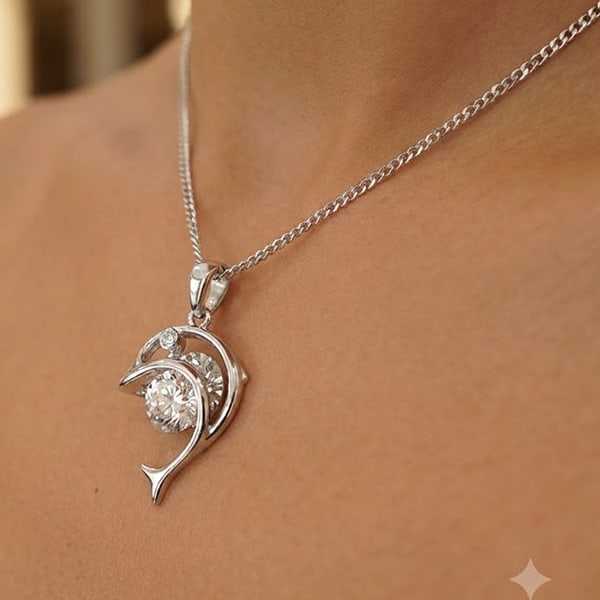 925 Sterling Silver Dolphin Pendant 1.95 Grams with Round White CZ 9 Mm.: Product ID: 280530105 Product Type: 925 Sterling Silver Fine Jewelry Jewelry Weight: 1.95 Grams. Gemstones Color: Silver Metal: Solid Silver 92.5%. Gemstone Detail: Average Range 1.92 - 2.03 Grams Per