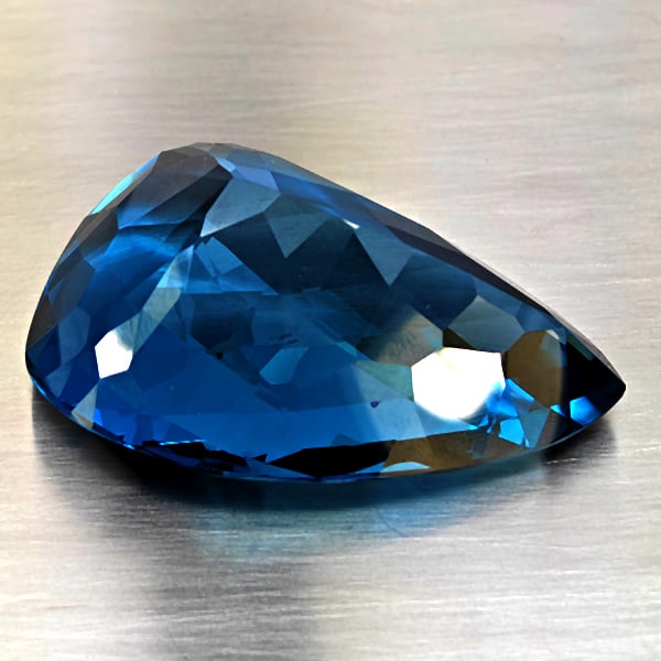 Natural London Blue Topaz Gemstones 385.71 Ct. Clean Pear Shape 54 x 40 Mm. - 3