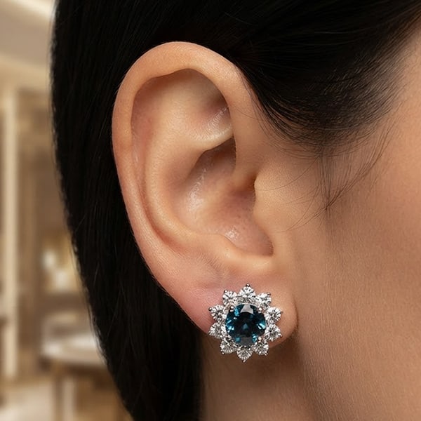Natural London Blue Topaz Gemstones 925 Sterling Silver Jewelry Earring 3.57 Grams: Product ID: 808500280 Product Type: 925 Sterling Silver Fine Jewelry Jewelry Weight: 3.57 Grams. Gemstones Color: London Blue Metal: Solid Silver 92.5%. Gemstone Detail: Topaz At Your Service: At Trea