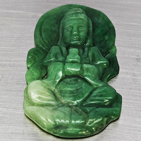 Natural Green Jade Gemstones 28.46 Ct. Carving Shape 39 x 22 Mm.: Product ID: 819816165 Product Name: Natural Gemstones Weight: 28.46 CT. Size: 39 x 22 x 5.3 MM. Shape: Carving shape Color: Multi-Color Green Clarity:Opaque Luster: Good Gems Origin: Thailand Treatmen