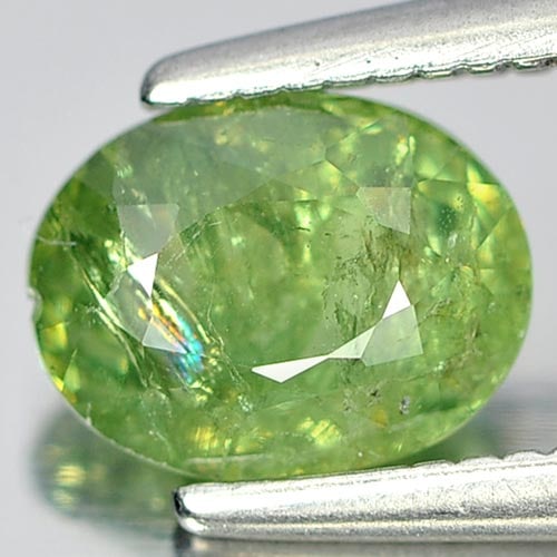 Natural Green Demantoid Garnet Gemstones 1.01 Ct. Oval Shape 6.7 x 5.2 Mm.: Product ID: 802919247 Product Name: Natural Demantoid Weight: 1.01 CT. Size: 6.7 x 5.2 x 3.2 MM. Shape: Oval Color: Green Clarity:SI Luster: Good Gems Origin: Madagascar , Africa Treatment: Unheated C