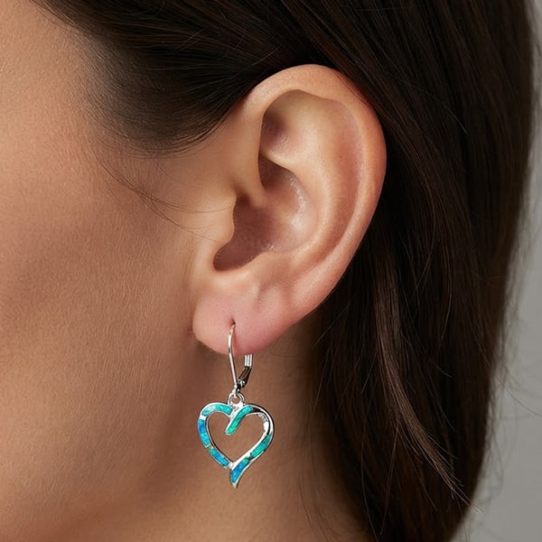 925 Sterling Silver Earrings Jewelry 4.33 Grams with Multi Color Blue Created Opal: Product ID: 280120041 Product Type: 925 Sterling Silver Fine Jewelry Jewelry Weight: 4.33 Grams. Gemstones Color: Multi - Color Metal: Solid Silver 92.5%. Gemstone Detail: About 4.33 Grams. Fancy Crea