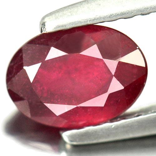 Natural Purplish Pink Ruby Gemstones 1.13 Ct. Oval Shape 7.1 x 5.1 Mm.: Product ID: 805934071 Product Name: Natural Ruby Weight: 1.13 CT. Size: 7.1 x 5.1 x 3.7 MM. Shape: Oval Color: Purplish Pink Clarity:VSI Luster: Good Gems Origin: Mozambique Treatment: Heated (Lead-gl