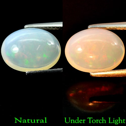 Natural Multi Color Opal Gemstones 4.26 Ct. Oval Cabochon Shape 12.7 x 9.7 Mm. (1 of 3)