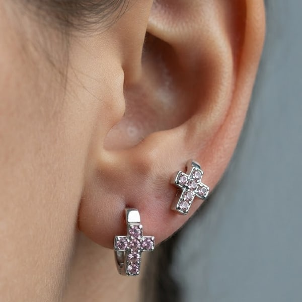 925 Sterling Silver Earrings Jewelry White Gold Plated 2.00 Grams: Product ID: 280520181 Product Type: 925 Sterling Silver Fine Jewelry Jewelry Weight: 2.00 Grams. Gemstones Color: Silver Metal: Solid Silver 92.5%. Gemstone Detail: Round Pink CZ Size 2.5 x 2.5 Mm. 12