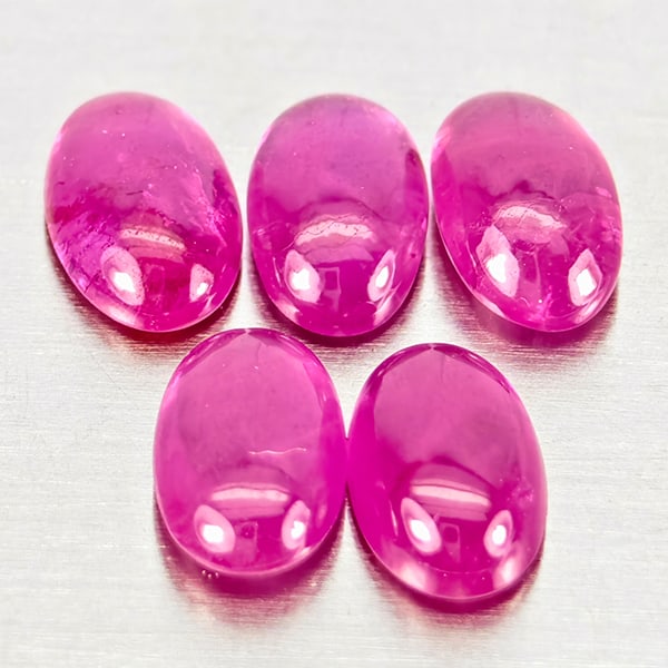 Natural Pink Red Jonson Ruby 1.21 Ct. 5 Pcs Oval Cabochon Shape 5.1 x 3.2 Mm. (1 of 3)