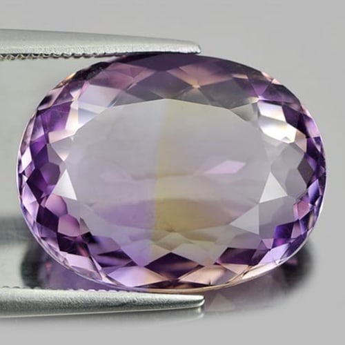Natural Bi Color Ametrine Gemstones 10.44 Ct. Clean Oval Shape 17.6 x 13.6 Mm. (1 of 3)