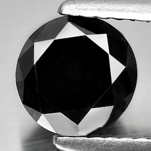Natural Black Diamond 1.75 Ct. Round Brilliant Cut 6.6 Mm.: Product ID: 802102178 Product Name: Natural Enhanced Diamond Weight: 1.75 CT. Size: 6.6 x 6.6 x 5.7 MM. Shape: Round Brilliant Cut Color: Black Clarity:Opaque Luster: Good Gems Origin: Belgium Treatme