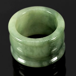 Natural Mulit Color White Green Jade Gemstones 51.72 Ct. Round Cabochon Shape Ring Size 9.5 (1 of 3)