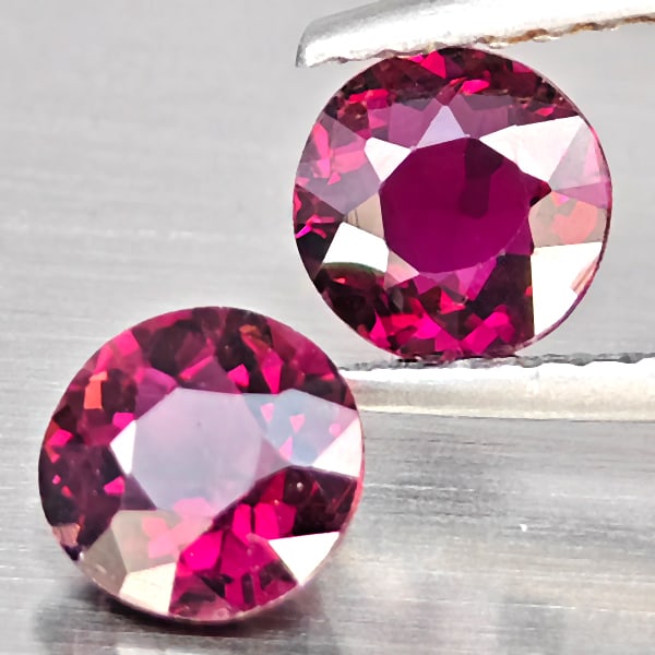 Natural Pink Tourmaline Gemstones 1.26 Ct. 2 Pcs. Round Shape 5.5 Mm. (1 of 3)