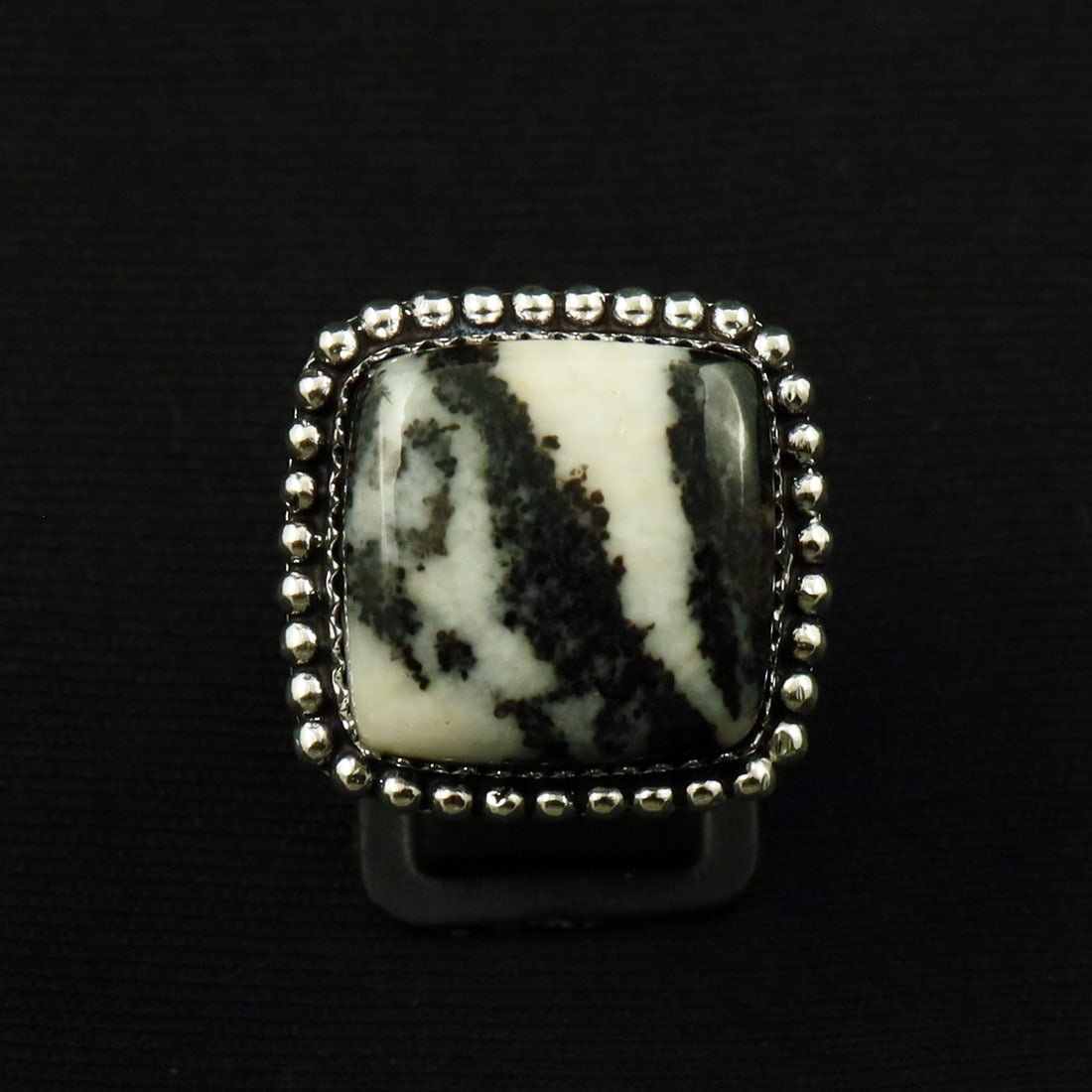 Natural Zebra Jasper Sterling Silver Plated Handmade Ring - 9MM: Product ID: 260711173930 Product - Handmade Silver Plated Ring Metal - 92.5 Sterling Silver Plated Ring Size - 9MM Gemstone - Zebra Jasper Gemstone Origin - Africa Gemstone Size - 2X2 CM Gemstone Shap