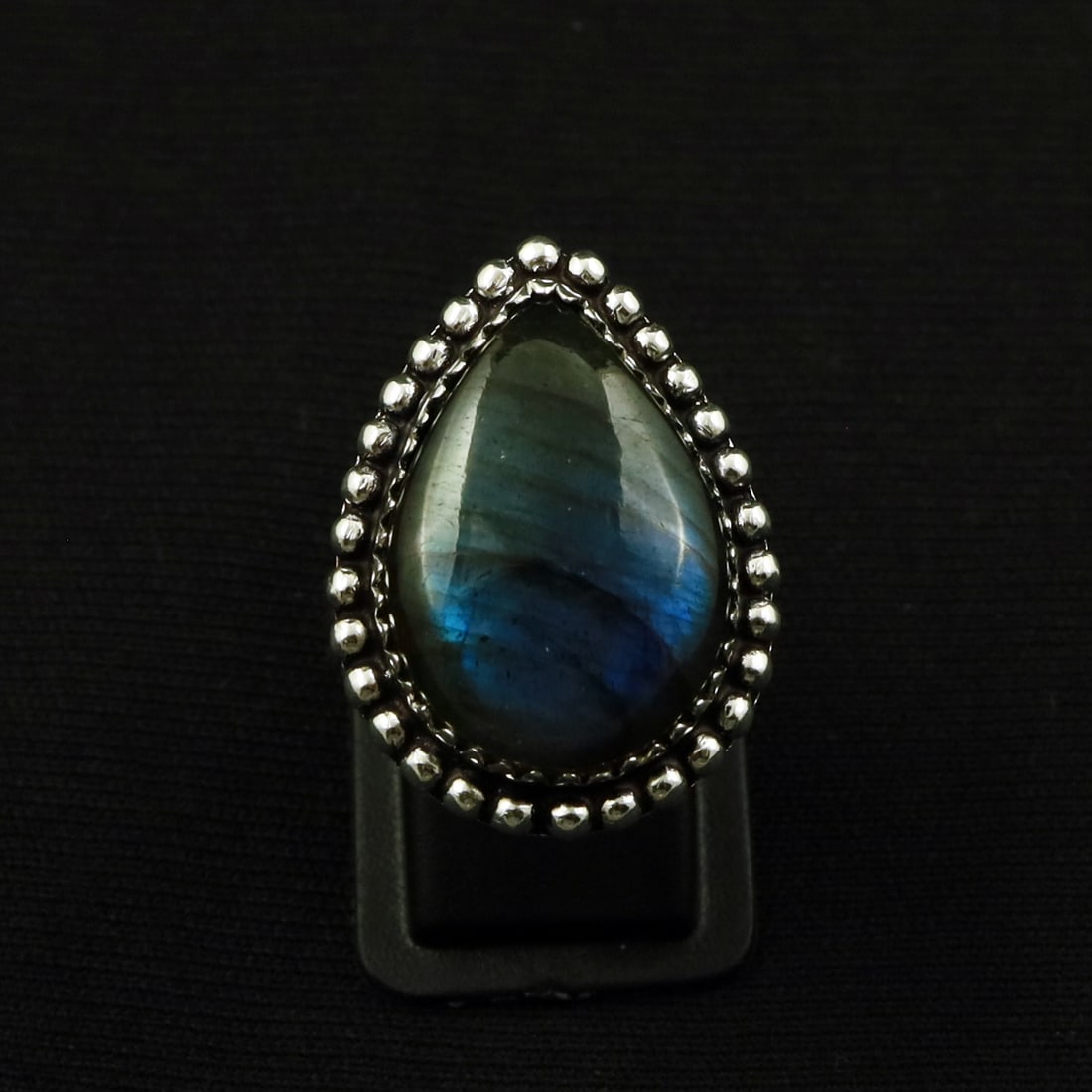 Natural Labradorite Sterling Silver Plated Handmade Ring - 7.5MM (1 of 3)