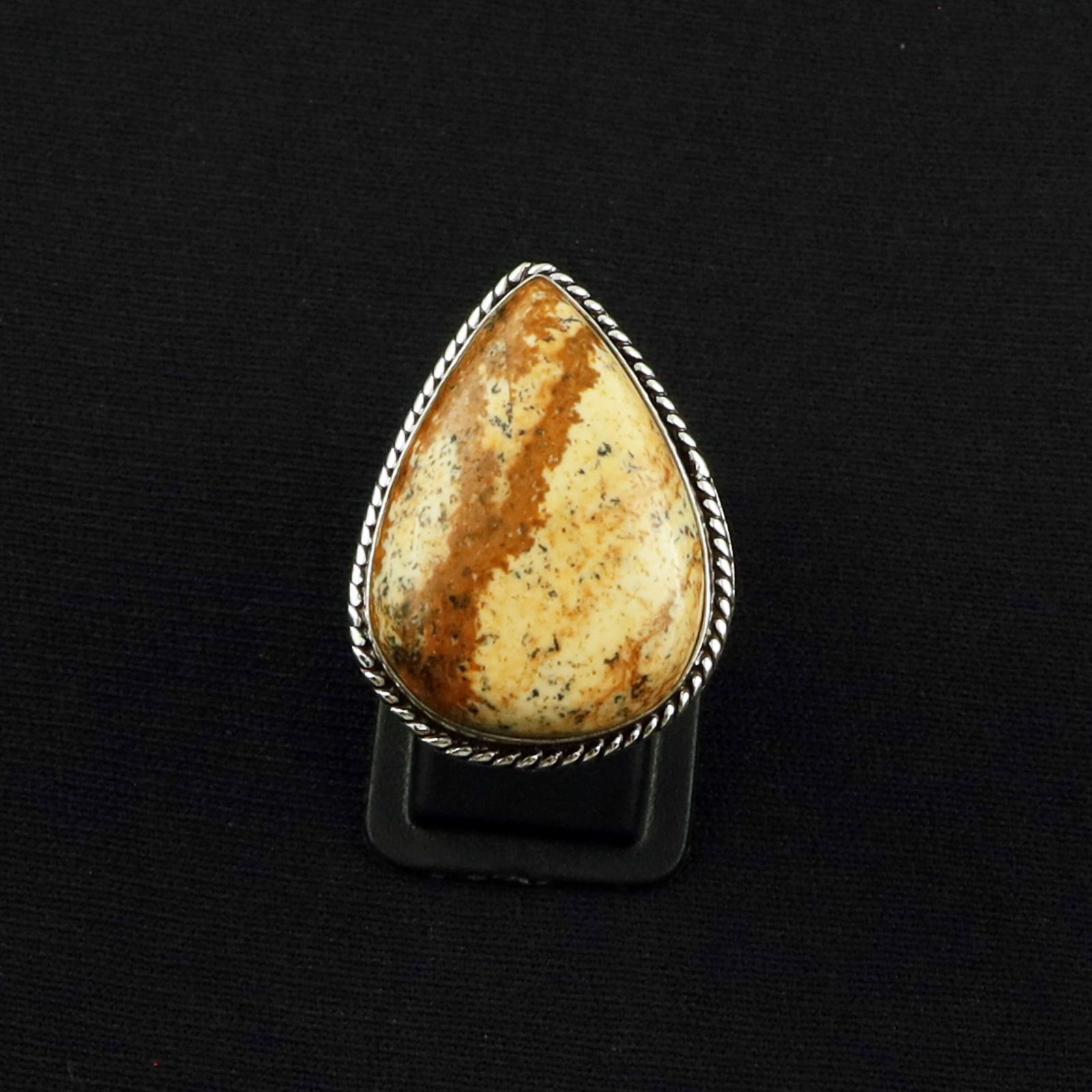 Natural Picture Jasper Sterling Silver Plated Handmade Ring - 8.5MM: Product ID: 260619140516 Product - Handmade Silver Plated Ring Metal - 92.5 Sterling Silver Plated Ring Size - 8.5MM Gemstone - Picture Jasper Gemstone Origin - United States Gemstone Size - 2.5X2 CM 