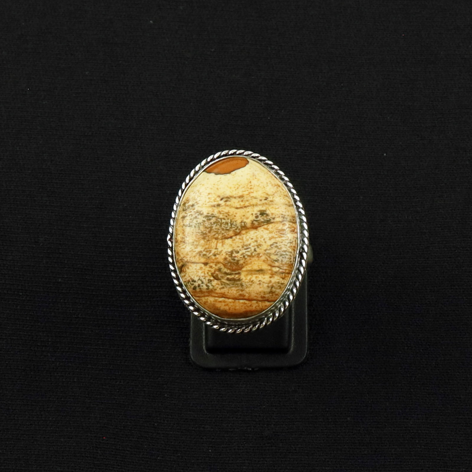 Natural Picture Jasper Silver Plated Handmade Ring - 9.5MM: Product ID: 260619140255 Product - Handmade Silver Plated Ring Metal - 92.5 Sterling Silver Plated Ring Size - 9.5MM Gemstone - Picture Jasper Gemstone Origin - United States Gemstone Size - 2.5X2 CM 