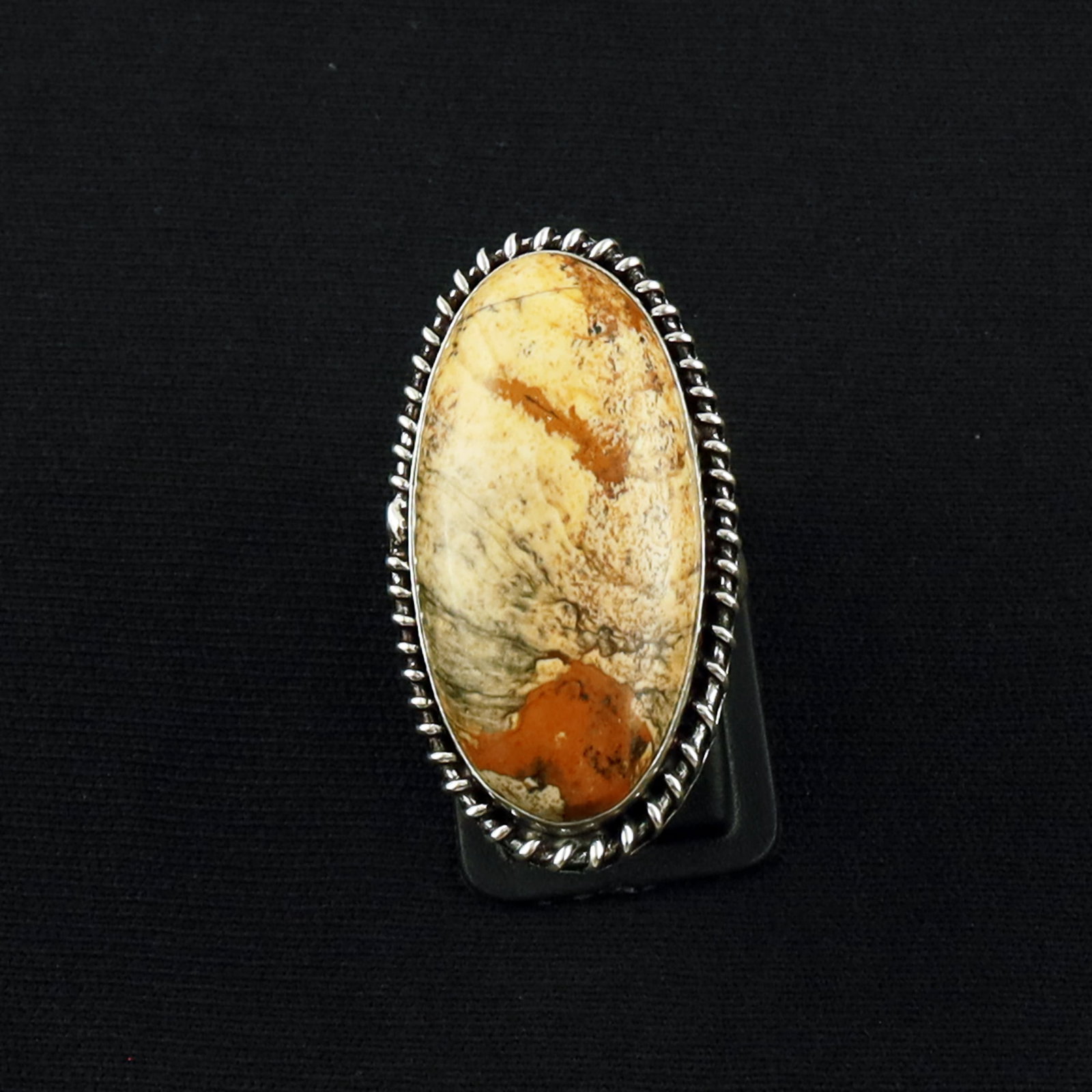 Natural Picture Jasper Sterling Silver Plated Handmade Ring - 6MM: Product ID: 260619135824 Product - Handmade Silver Plated Ring Metal - 92.5 Sterling Silver Plated Ring Size - 6MM Gemstone - Picture Jasper Gemstone Origin - United States Gemstone Size - 3.5X1.5 CM 