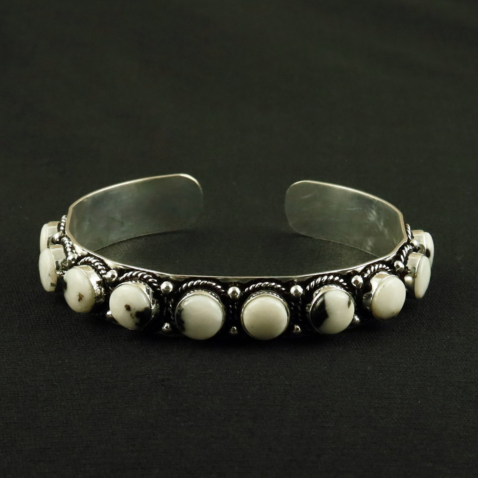 Natural Zebra Jasper Sterling Silver Plated Handmade Cuff Bangle: Product ID: 260618145551 Product - Handmade Silver Plated Cuff Bangle Metal - 92.5 Sterling Silver Plated Bangle Size - 6x5.5 CM (Adjustable) Gemstone - Zebra Jasper Gemstone Origin - Africa Gemstone 