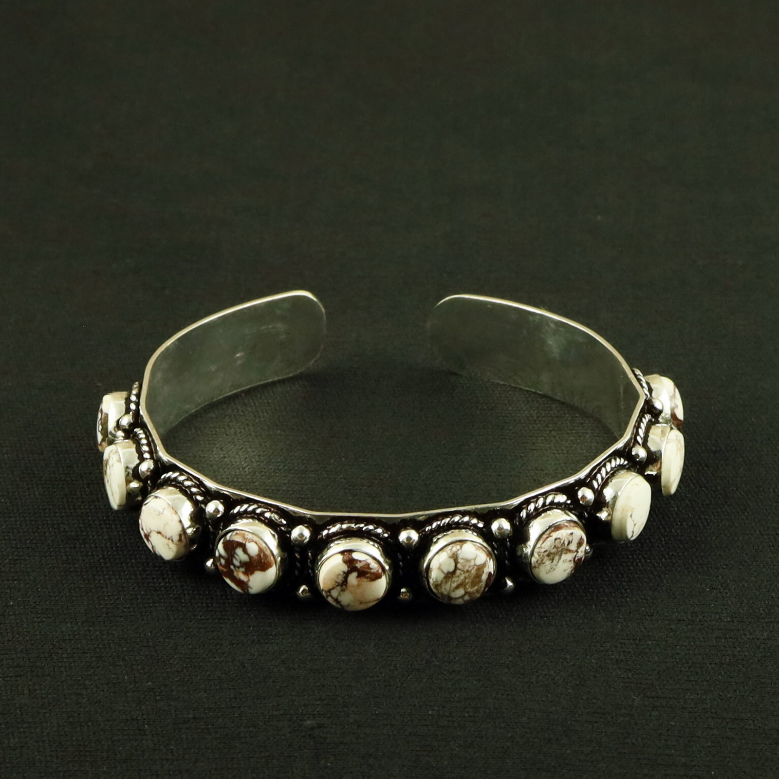 Natural Wild Horse Sterling Silver Plated Handmade Cuff Bangle (1 of 4)