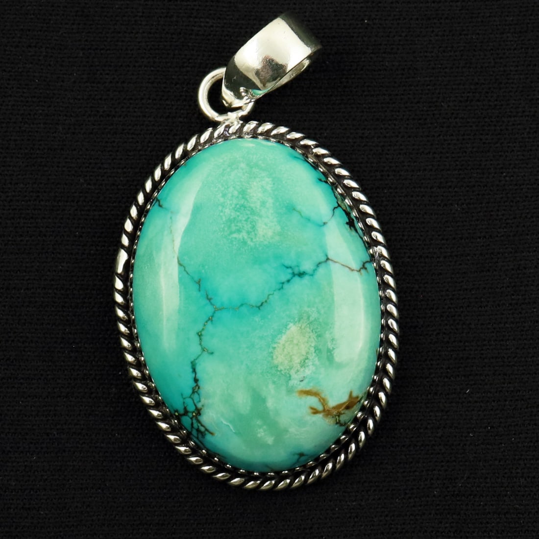 Natural Turquoise Sterling Silver Plated Handmade Pendant: Product ID: 260714165745 Product - Handmade Silver Plated Pendant Metal - 92.5 Sterling Silver Plated Pendant Size - 3.5x2.5 CM Gemstone - Turquoise Gemstone Origin - Tibet Gemstone Shape - Oval Penda