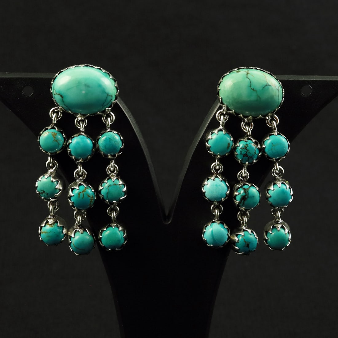 Natural Turquoise Sterling Silver Plated Handmade Stud Earring: Product ID: 260712120946 Product - Handmade Silver Plated Stud Earring Metal - 92.5 Sterling Silver Plated Earring Type - Stud Gemstone - Turquoise Gemstone Origin - Tibet Gemstone Size - 12X16 MM ( 2
