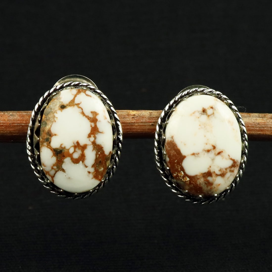 Natural Wild Horse Sterling Silver Plated Handmade Stud Earring: Product ID: 260711132521 Product - Handmade Silver Plated Stud Earring Metal - 92.5 Sterling Silver Plated Earring Type - Stud Gemstone - Wild Horse Gemstone Origin - United States Gemstone Size - 12X