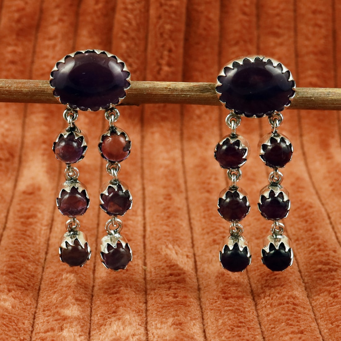 Natural Amethyst Sterling Silver Plated Handmade Stud Earring: Product ID: 260710171329 Product - Handmade Silver Plated Stud Earring Metal - 92.5 Sterling Silver Plated Earring Type - Stud Gemstone - Amethyst Gemstone Origin - Africa Gemstone Size - 12X16 MM ( 2