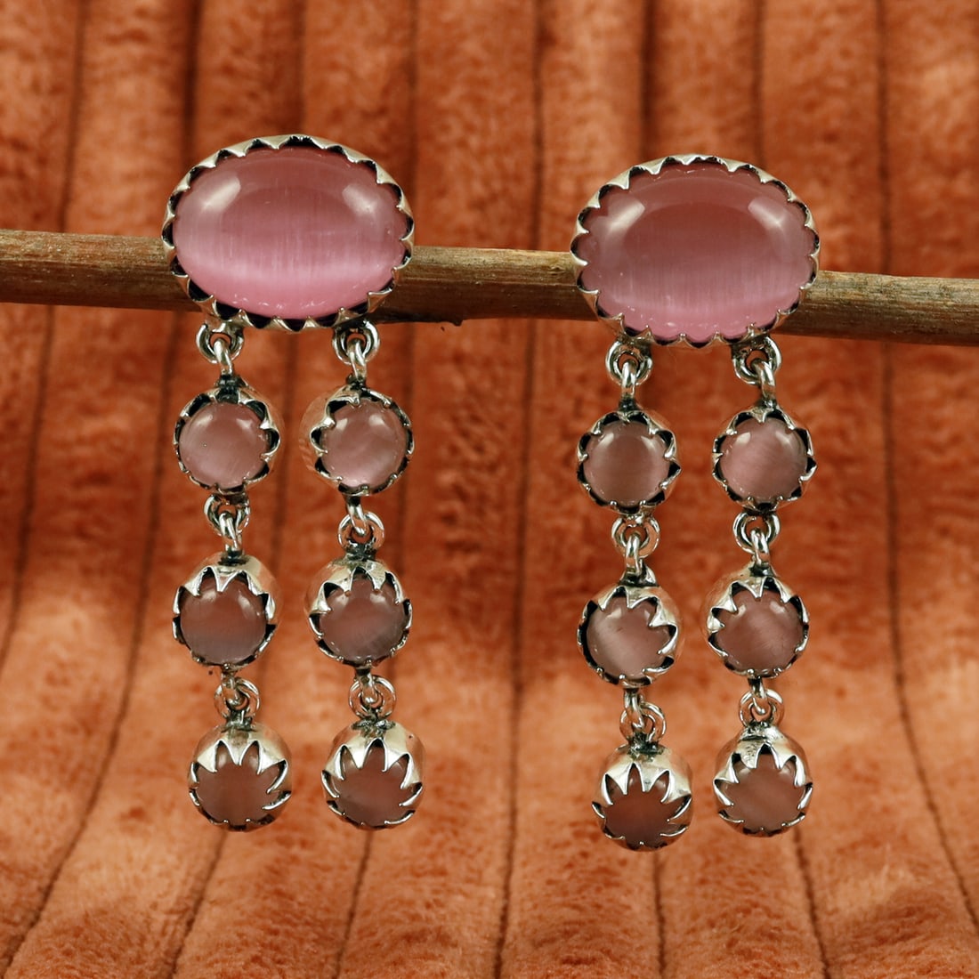 Natural Monalisa Sterling Silver Plated Handmade Stud Earring (1 of 3)