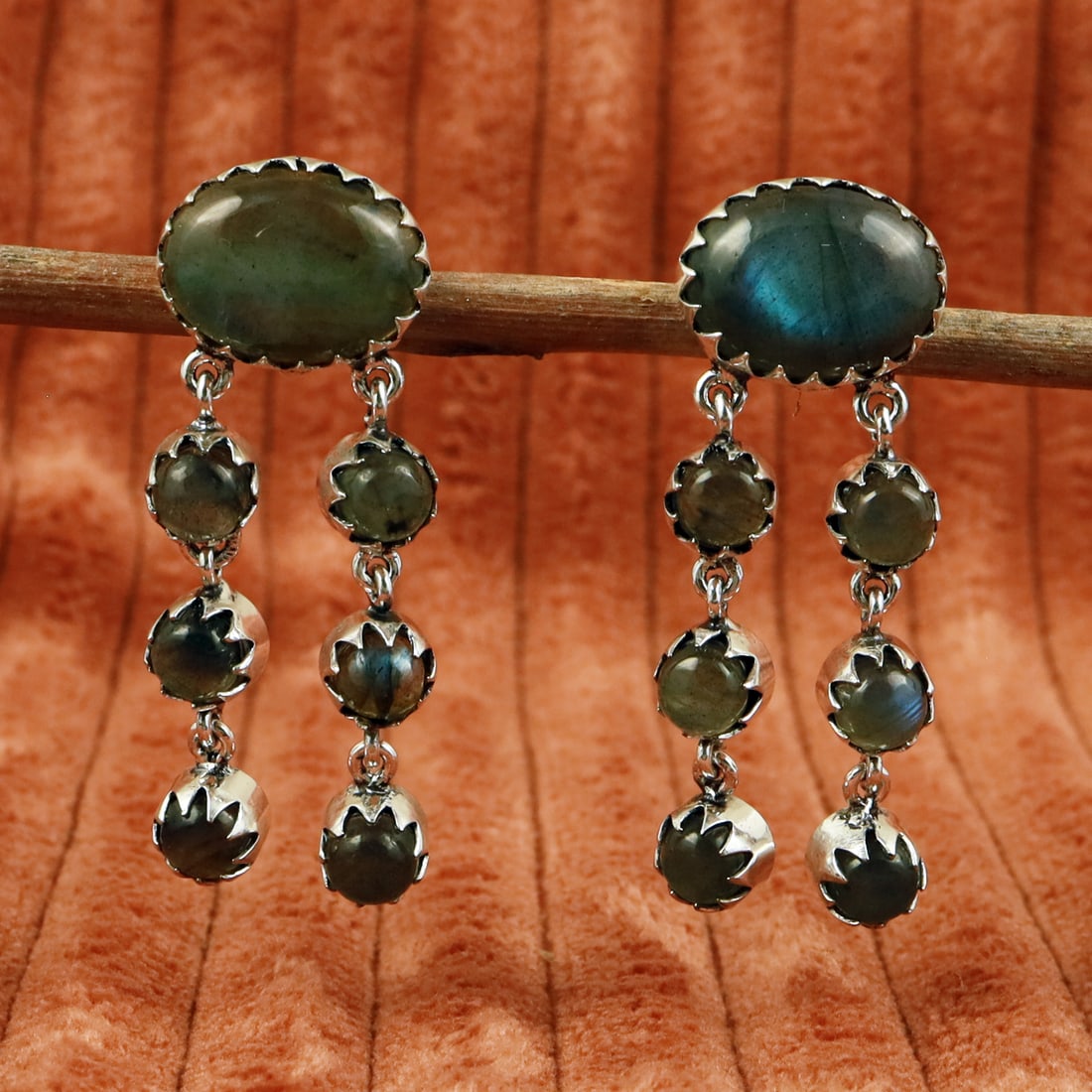 Natural Labradorite Sterling Silver Plated Handmade Stud Earring: Product ID: 260710151124 Product - Handmade Silver Plated Stud Earring Metal - 92.5 Sterling Silver Plated Earring Type - Stud Gemstone - Labradorite Gemstone Origin - Canada Gemstone Size - 12X16 MM 