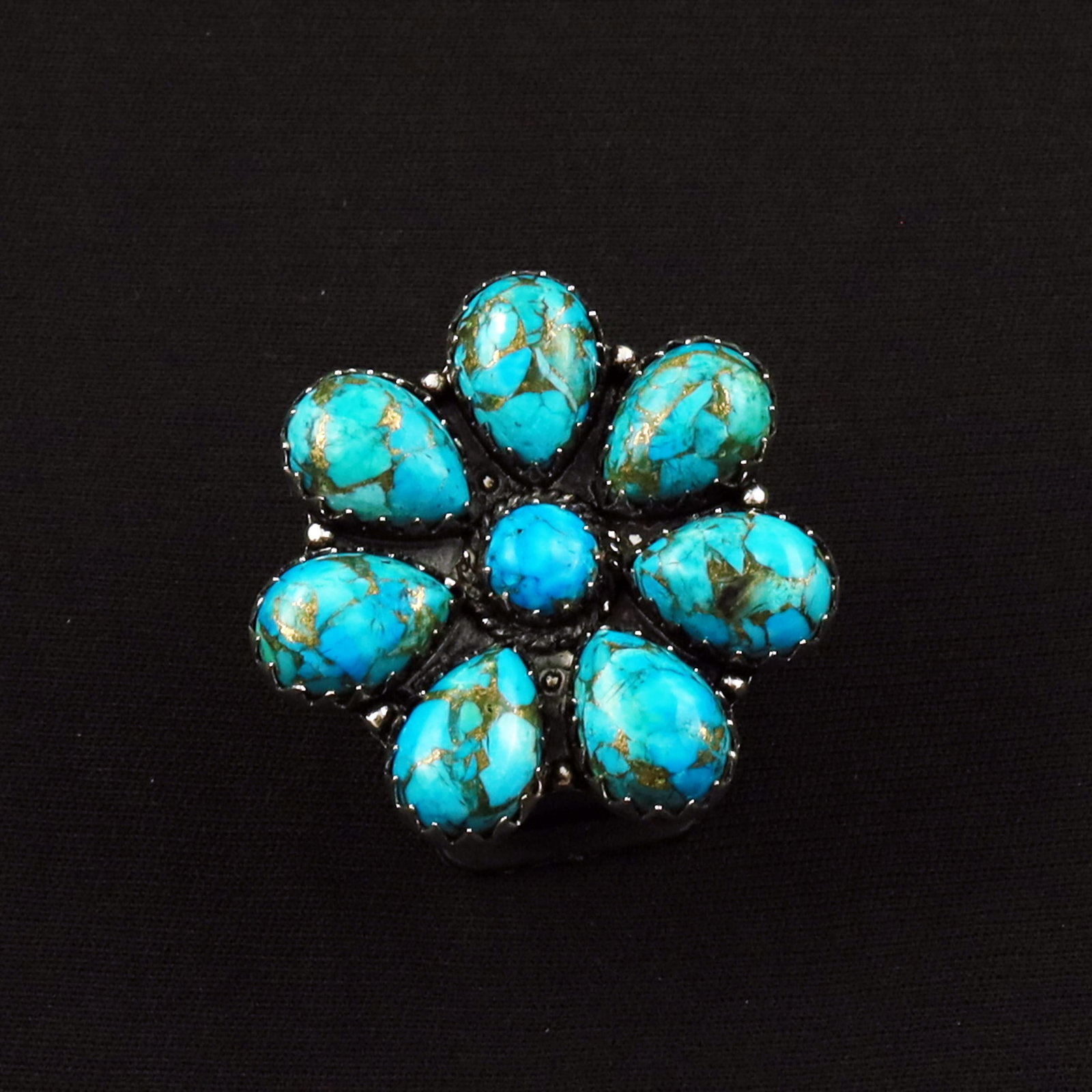 Natural Kingman Turquoise Sterling Silver Plated Handmade Ring - 6.5MM (1 of 3)