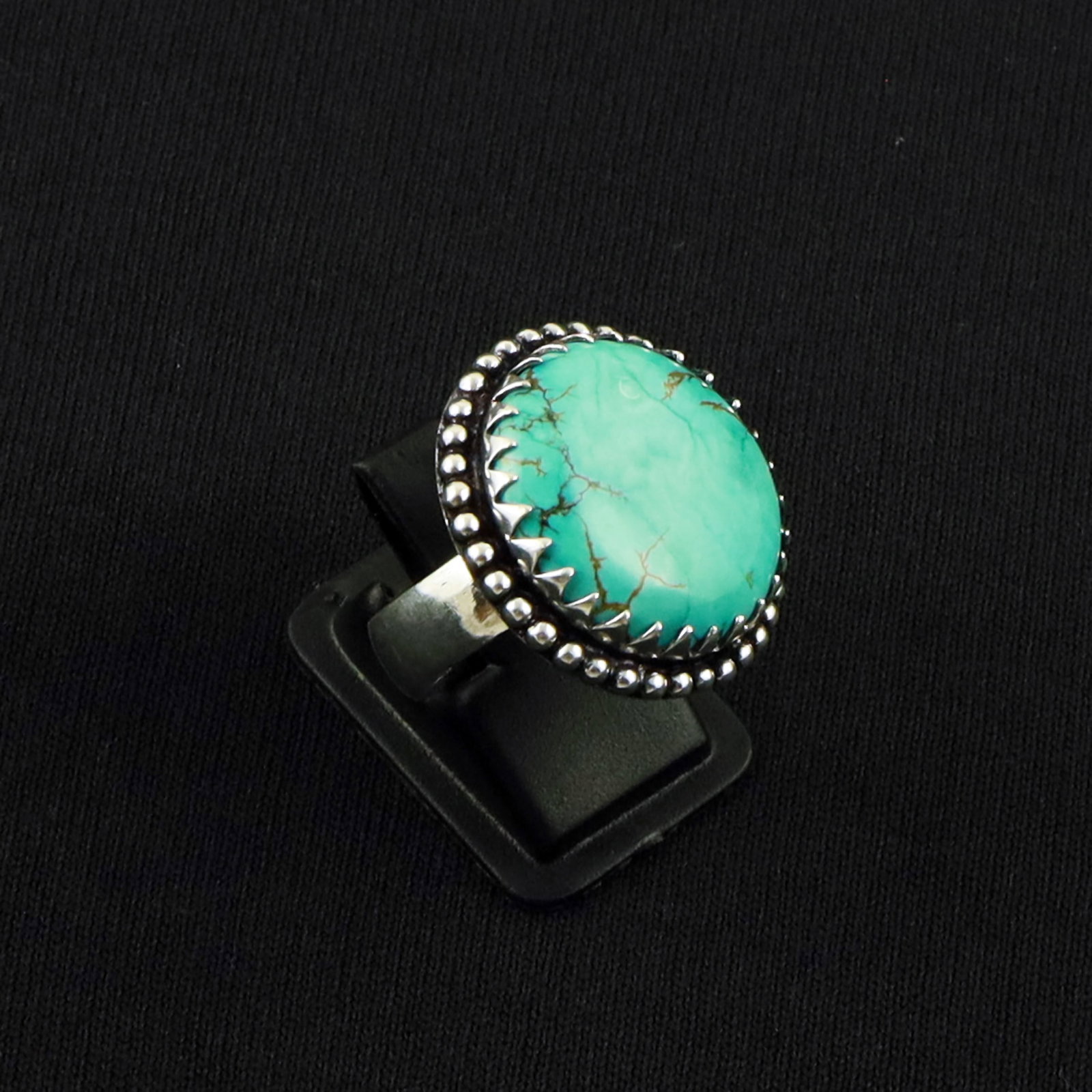 Natural Turquoise Sterling Silver Plated Handmade Ring - 8MM: Product ID: 260617161108 Product - Handmade Silver Plated Ring Metal - 92.5 Sterling Silver Plated Ring Size - 8MM Gemstone - Turquoise Gemstone Origin - Tibet Gemstone Size - 2.5 CM Gemstone Shape - 