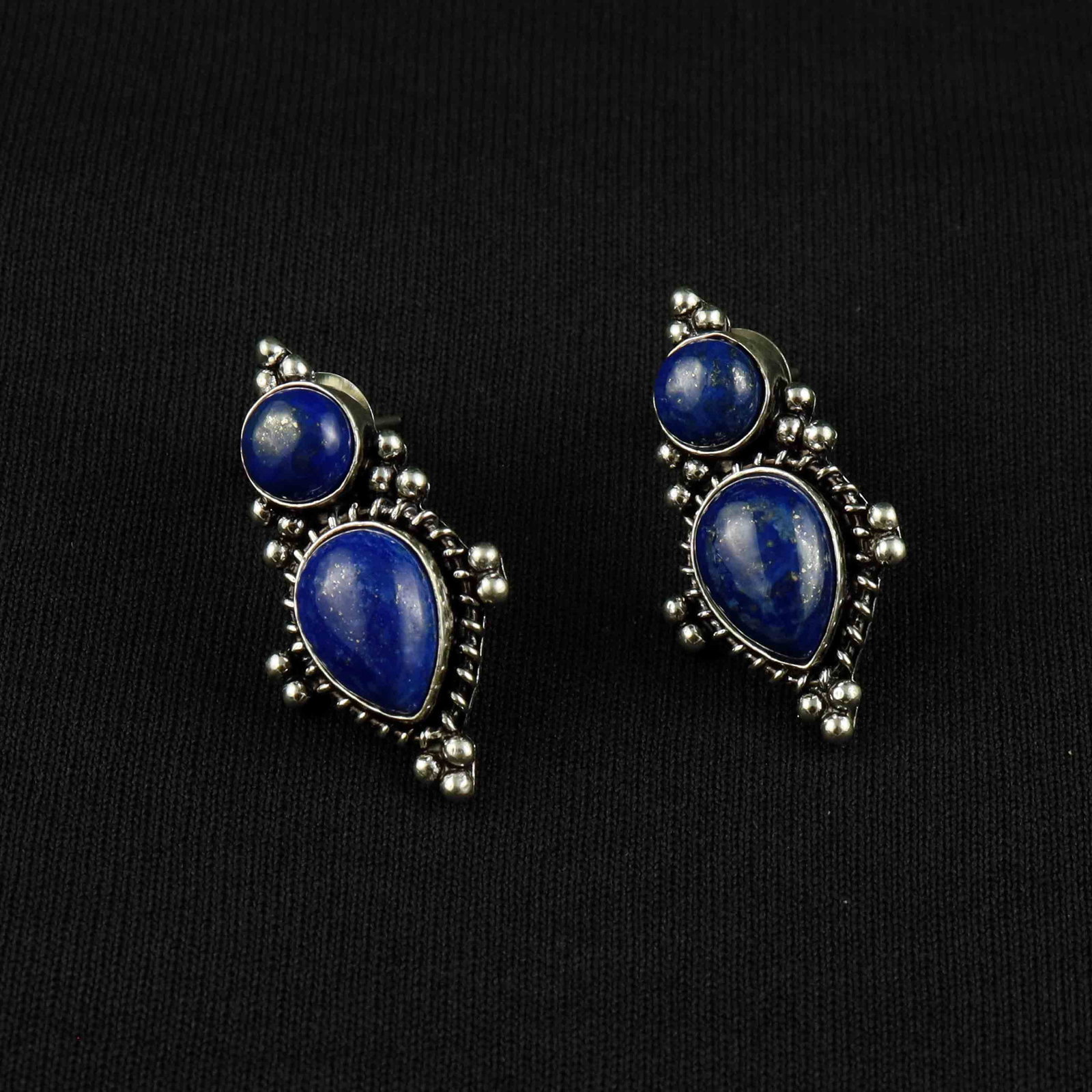 Natural Lapis Lazuli Sterling Silver Plated Handmade Stud Earring: Product ID: 260522122106 Product - Handmade Silver Plated Stud Earring Metal - 92.5 Sterling Silver Plated Earring Type - Stud Gemstone - Lapis Lazuli Gemstone Origin - Afghanistan Gemstone Size - 10X