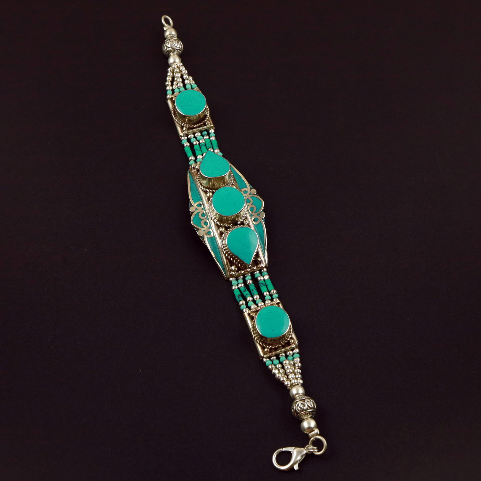 Tibetan Natural Turquoise Handmade Choker Bracelet (1 of 3)