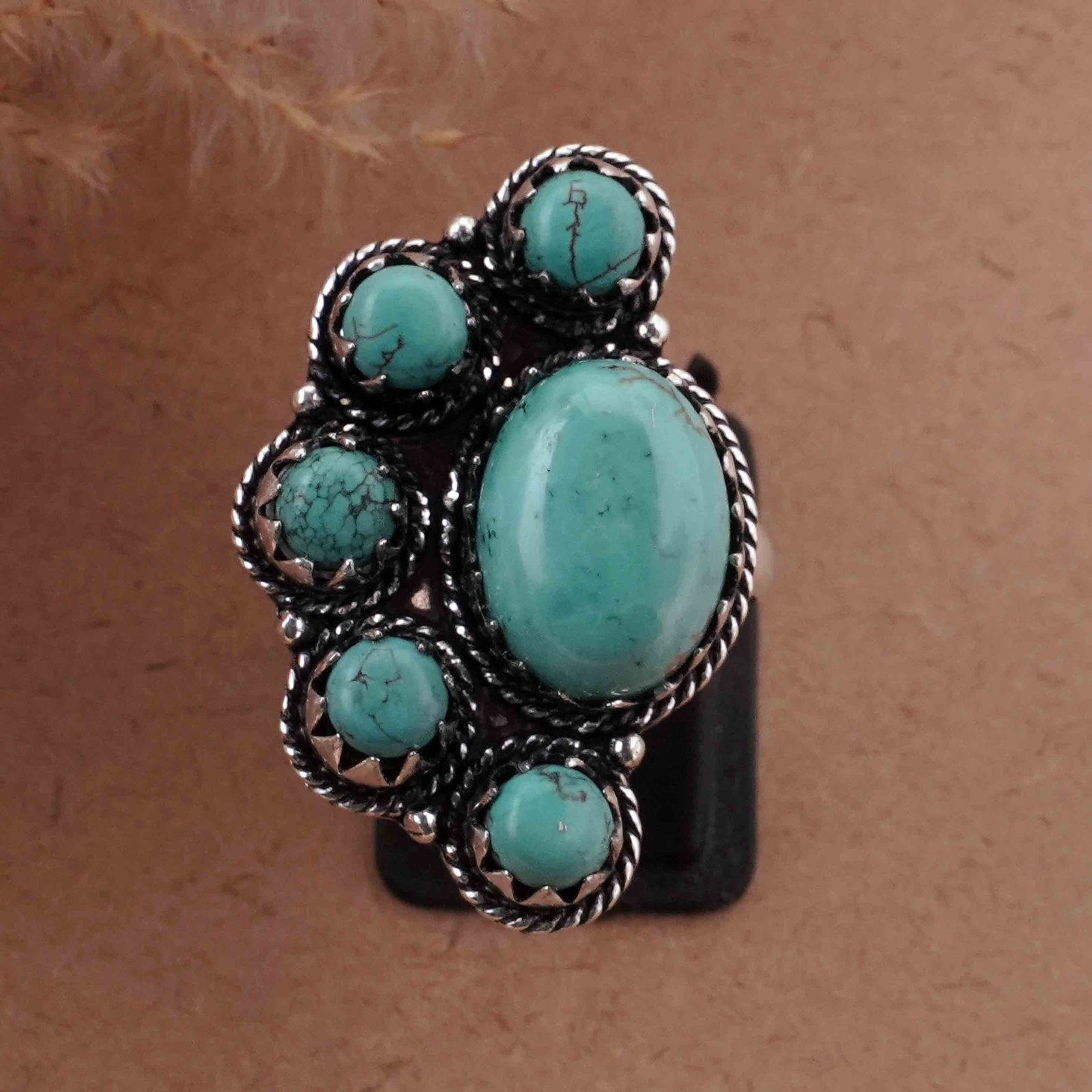 Natural Turquoise Sterling Silver Plated Handmade Ring - 6MM: Product ID: 260418124058 Product - Handmade Silver Plated Ring Metal - 92.5 Sterling Silver Plated Ring Size - 6MM Gemstone - Turquoise Gemstone Origin - Tibet Gemstone Size - 10X14 MM ( 1 Stone ) / 6