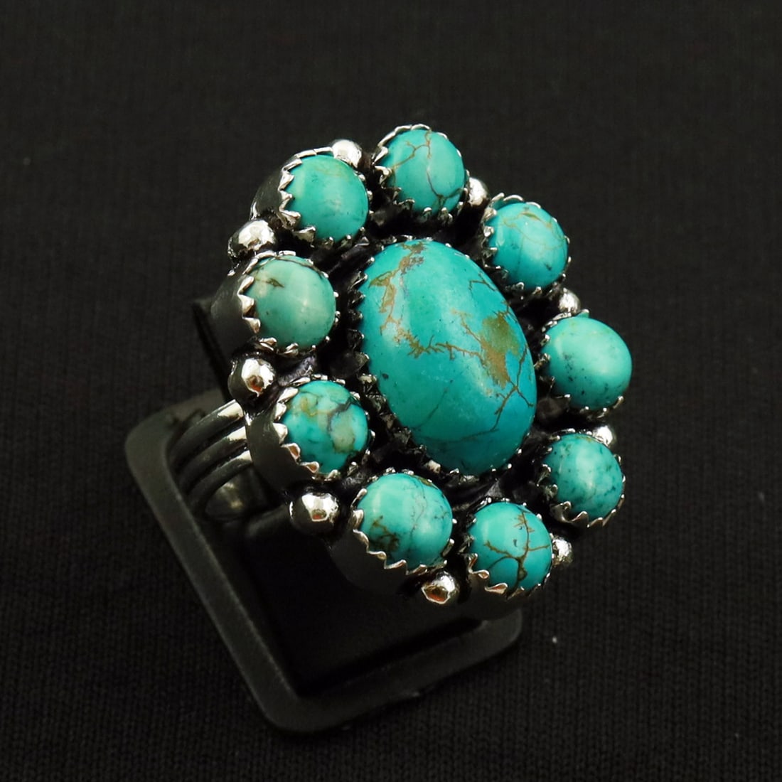 Natural Turquoise Sterling Silver 2-Micron Plated Handmade Ring - 8MM: Product ID: 260717150048 Product - Handmade Silver Plated Ring Metal - 92.5 2-Micron Sterling Silver Plated Ring Size - 8MM Gemstone - Turquoise Gemstone Origin - Tibet Gemstone Size - 12X16 MM ( 1 St
