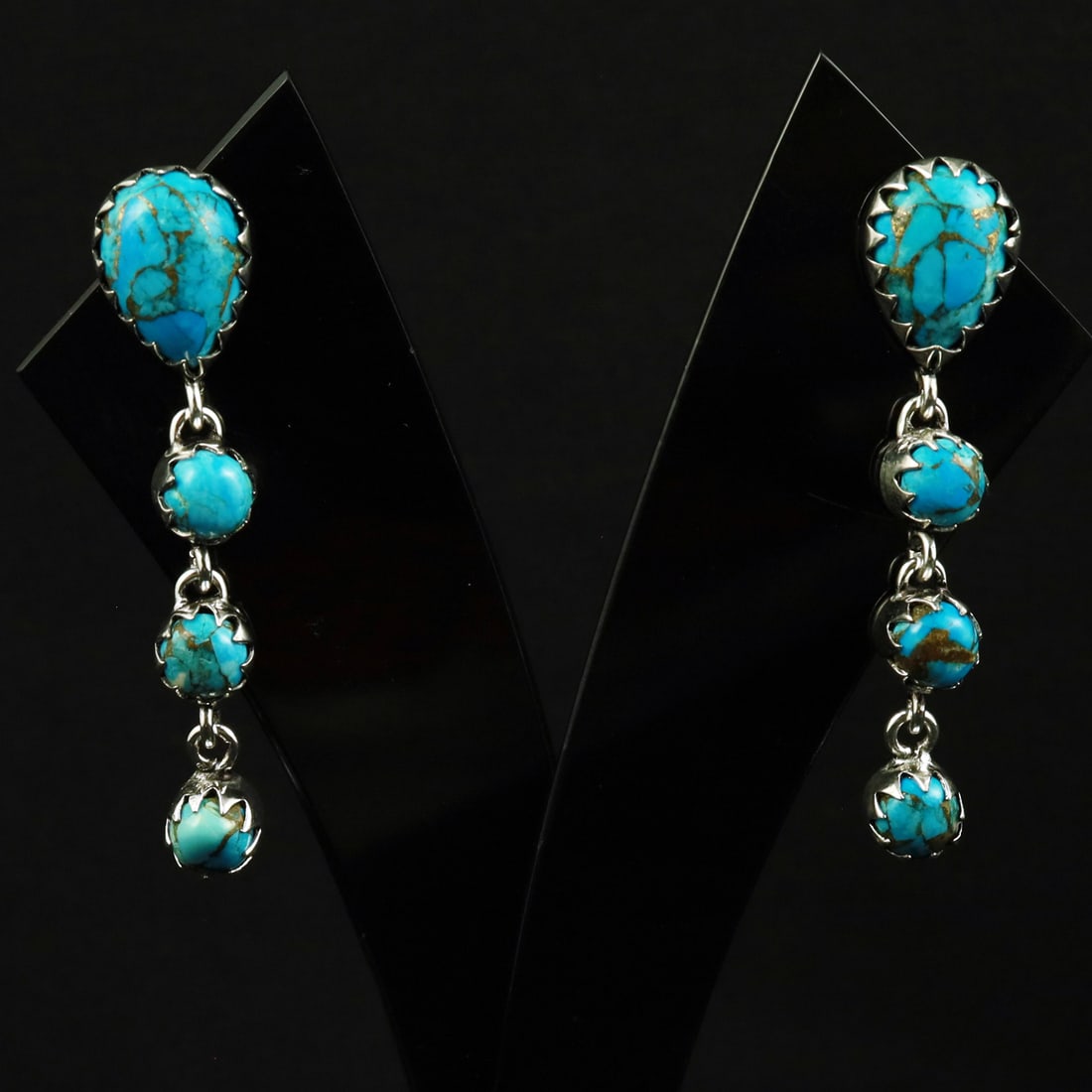Natural Kingman Turquoise Sterling Silver Plated Handmade Stud Earring: Product ID: 260708160807 Product - Handmade Silver Plated Stud Earring Metal - 92.5 Sterling Silver Plated Earring Type - Stud Gemstone - Kingman Turquoise Gemstone Origin - United States Gemstone Siz