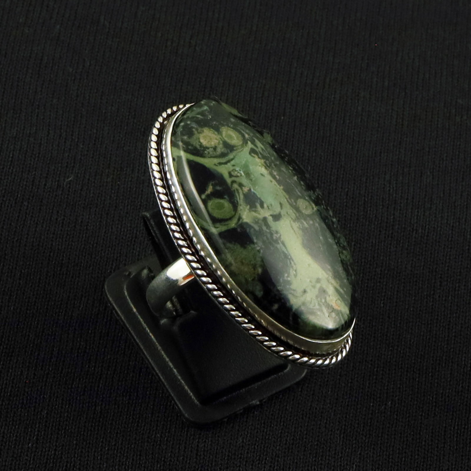 Natural Kambaba Jasper Sterling Silver Plated Handmade Ring - 6MM: Product ID: 260630123340 Product - Handmade Silver Plated Ring Metal - 92.5 Sterling Silver Plated Ring Size - 6MM Gemstone - Kambaba Jasper Gemstone Origin - Madagascar Gemstone Size - 4X2 CM Gemston