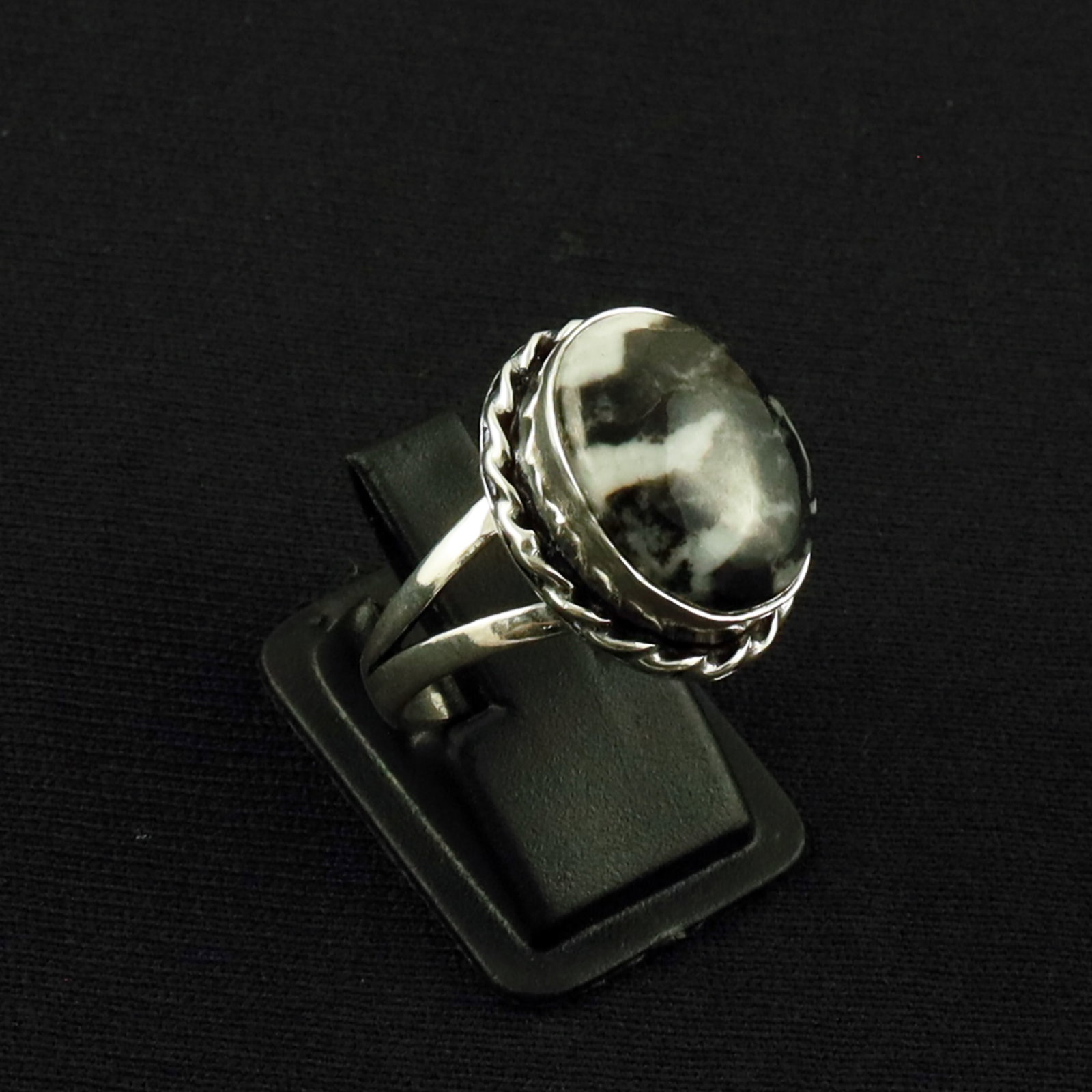 Natural Zebra Jasper Sterling Silver Plated Handmade Ring - 9MM: Product ID: 260613124255 Product - Handmade Silver Plated Ring Metal - 92.5 Sterling Silver Plated Ring Size - 9MM Gemstone - Zebra Jasper Gemstone Origin - Africa Gemstone Size - 12X16 MM Gemstone Sh